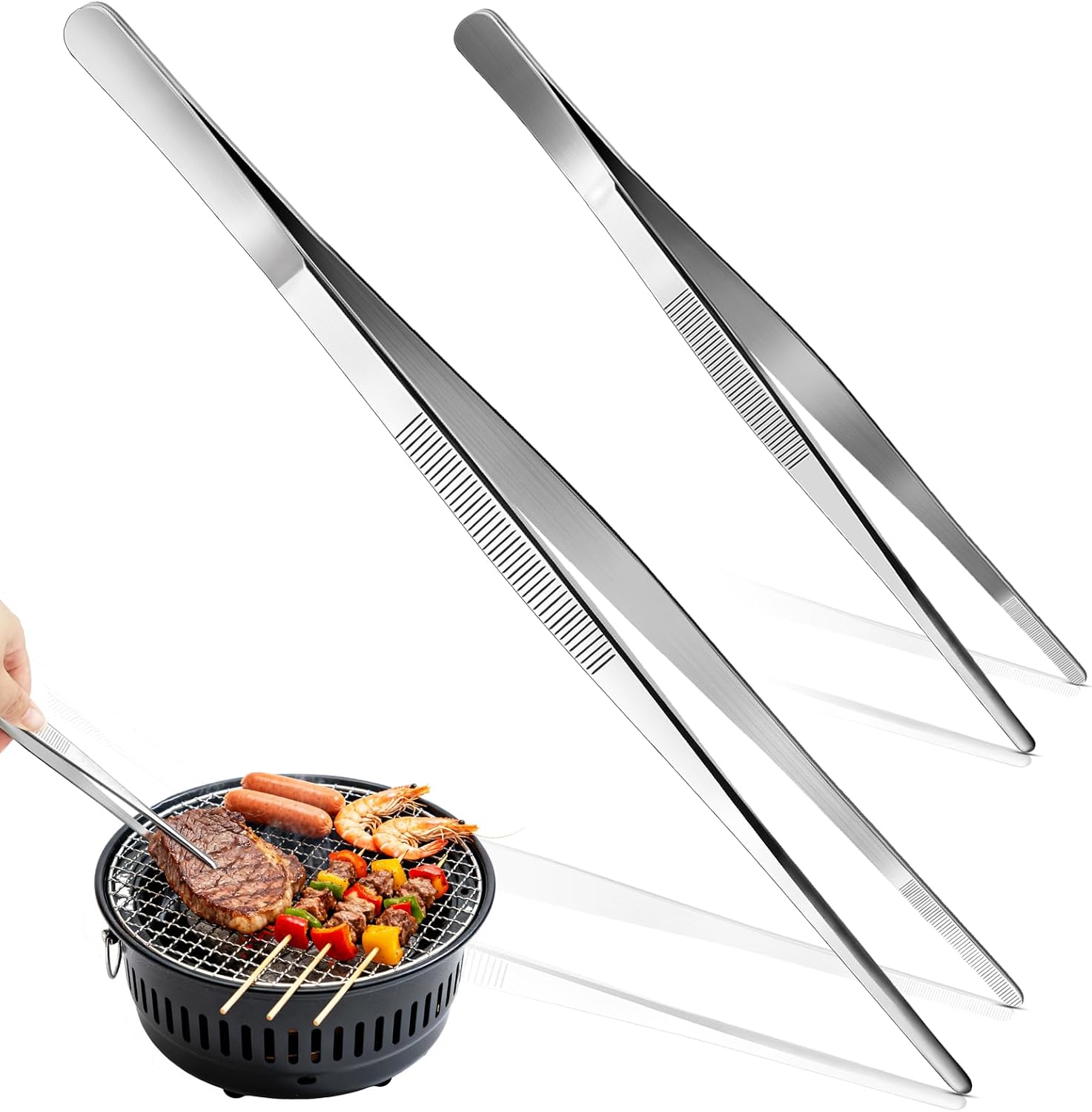 Pinzas de Cocina 2 Piezas Acero Inoxidable 20/30 cm para Chef