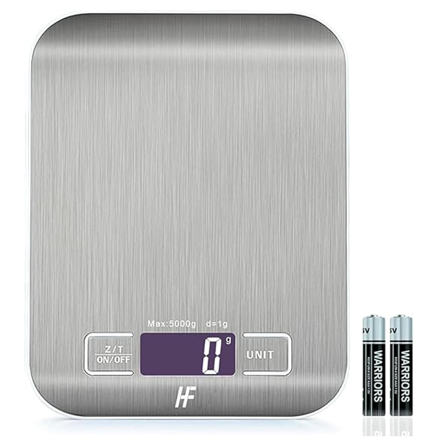 HomeFashion bascula cocina balanza cocina peso de cocina digital Báscula con Pantalla LCD, Acero Inoxidable, Balanza de Alimentos Multifuncional 5 kg/11 lbs