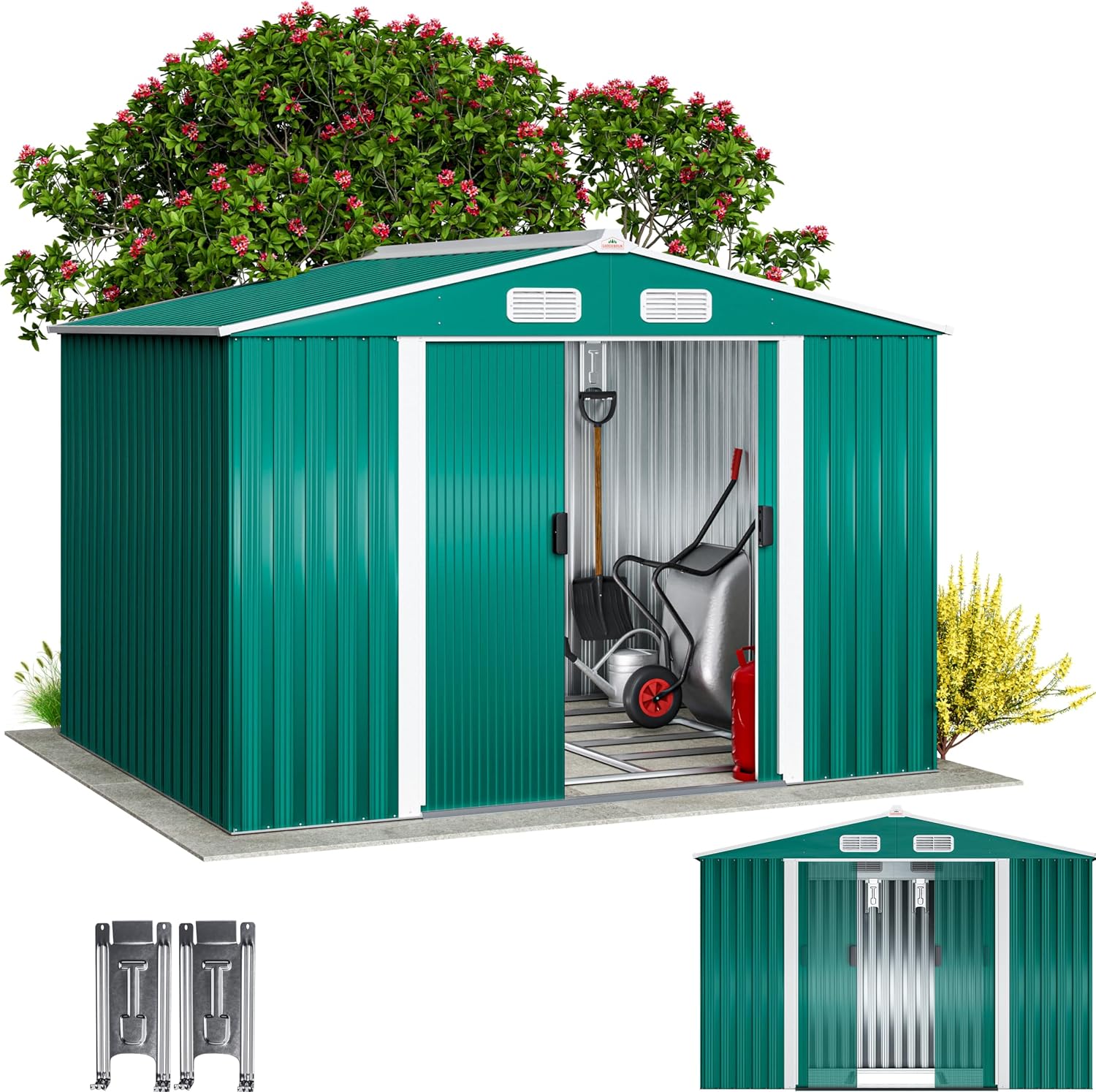 GARDEBRUK Caseta de Jardín Exterior 1,5m² Incluye Guantes Antracita