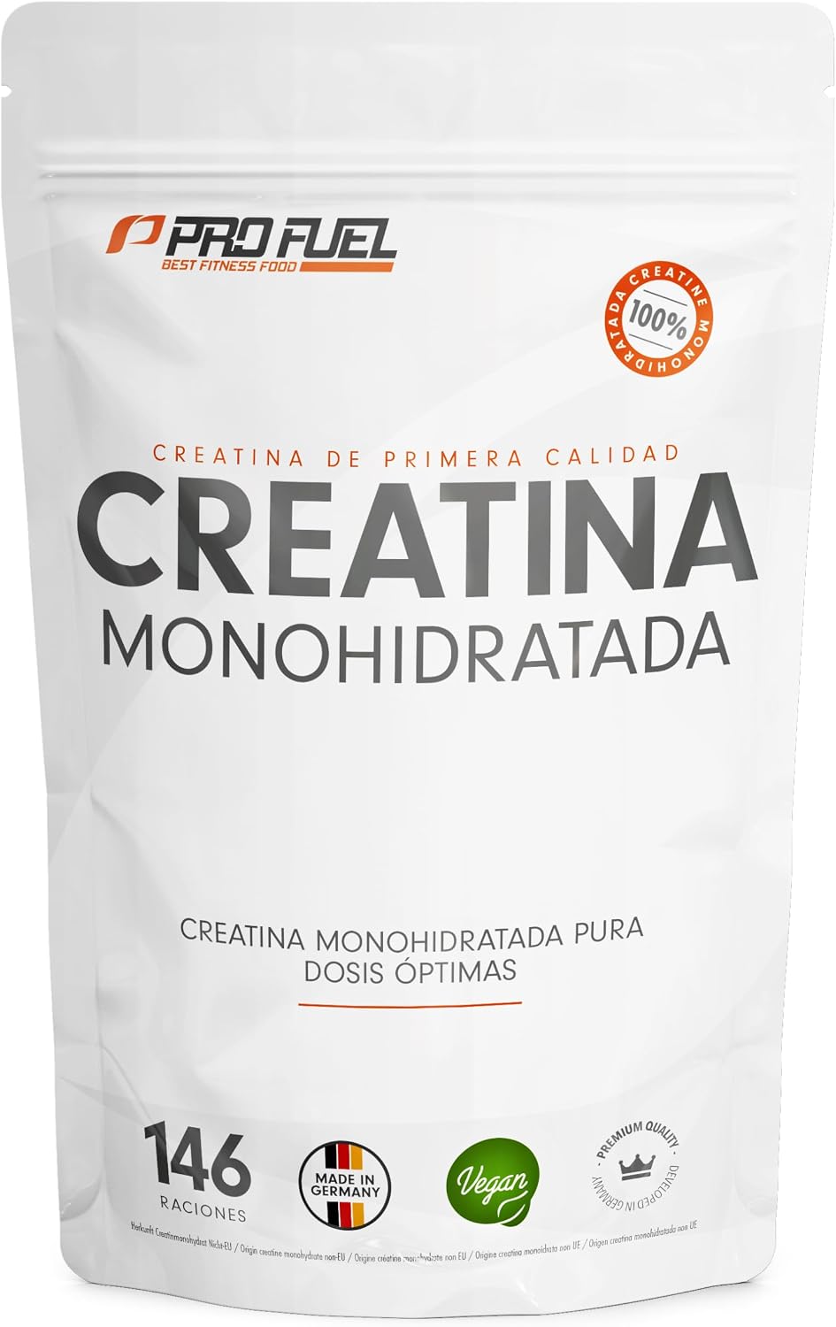 Creatina monohidratada en polvo 1kg / 1000g - calidad micronizada - óptimamente dosificada - creatina pura sin aditivos - 100% vegana - para 292 dias