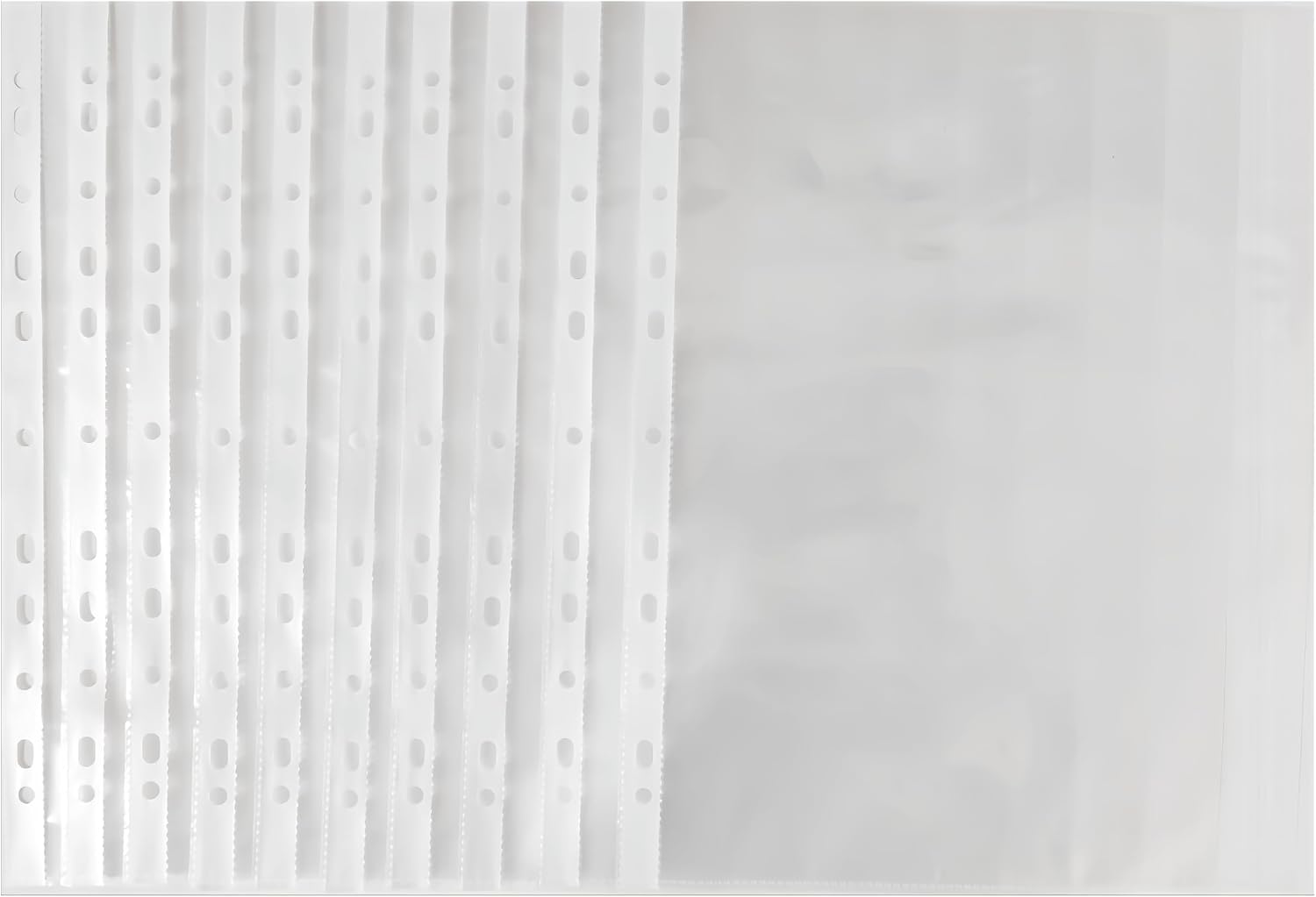 100 Fundas Plastico A4 Fundas Transparentes Multitaladro A4 80Mic