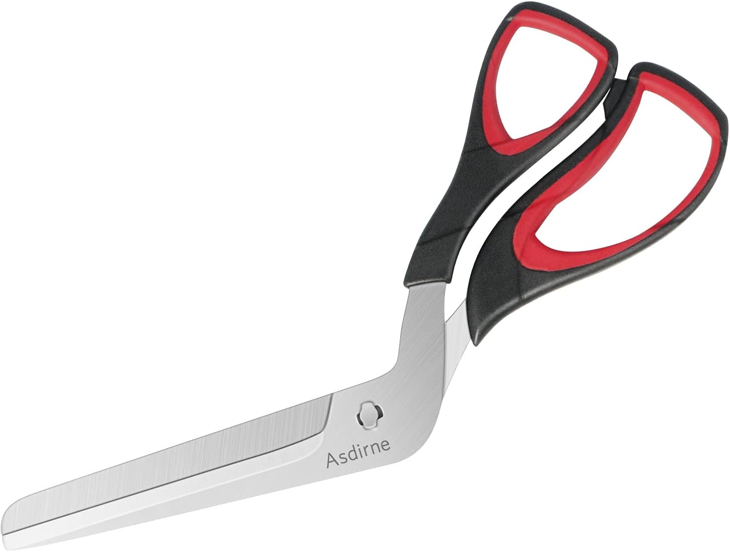 Asdirne Tijeras para Pizza, Cortador de Pizza con Hoja de Acero Inoxidable Afilada de Calidad Alimentaria y Mango de Agarre Suave, Tijeras de Cocina Multifuncionales, 27 CM, Negro/Rojo