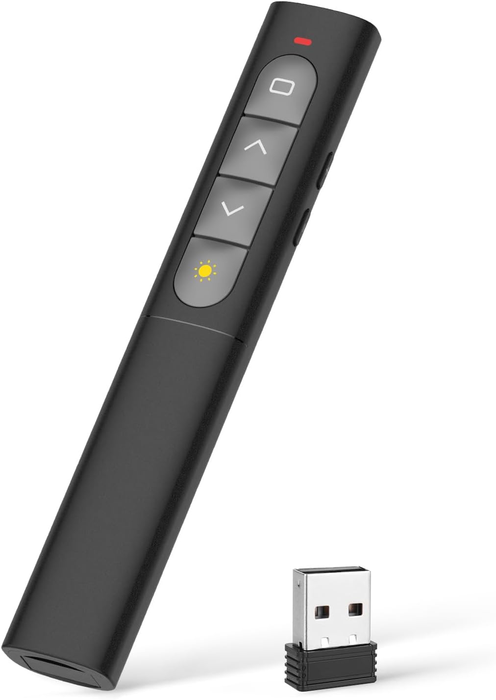 Ergonómico Pasador Diapositivas Mando Ordenador Powerpoint, 2,4GHz Presentador Inalambrico Mando Presentaciones USB Distancia Puntero Powerpoint Remote Presenter para Computadora Windows Mac
