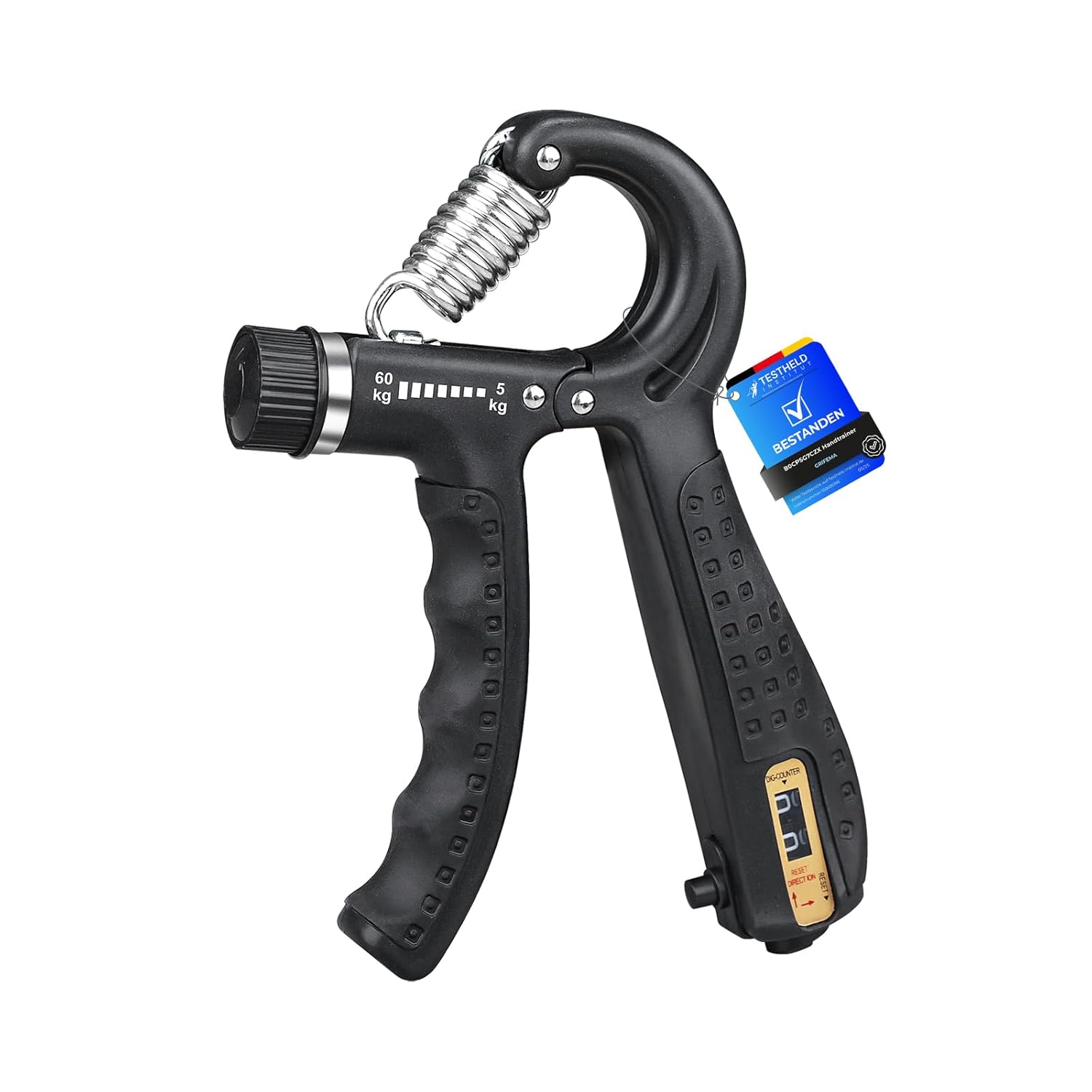 GRIFEMA GA5003 Hand Grip Ejercitador de Manos Ajustable 5-60kg Negro