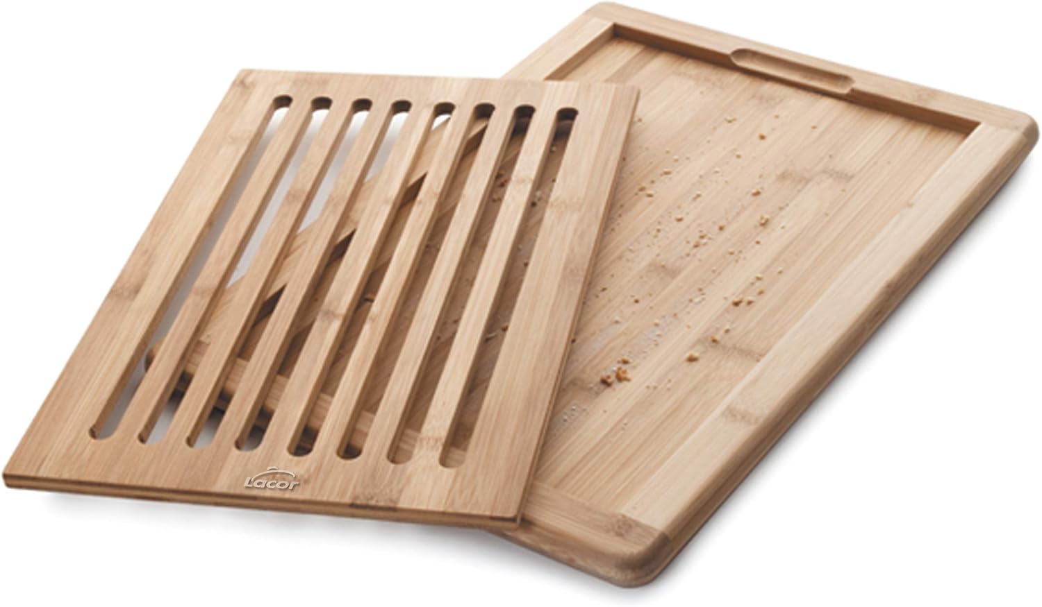 Lacor 60487 - Tabla de corte de pan rectangular, Bambú, 40x30x2 cm
