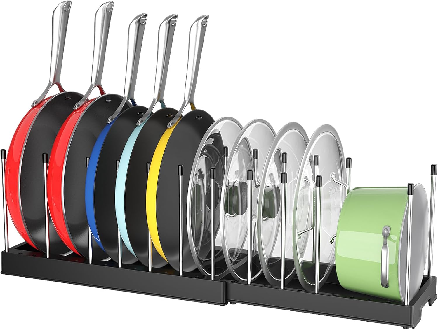 Lifewit Organizador Sartenes 7 Separadores Ajustables para Cocina, Negro