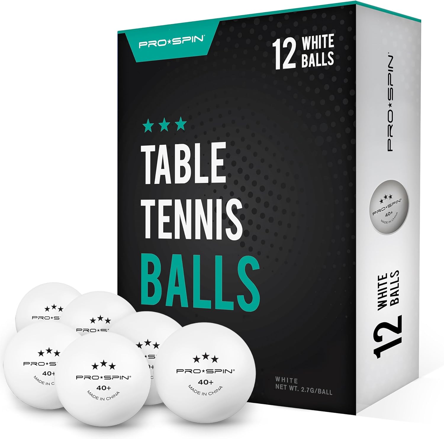 PRO-SPIN Pelotas de Ping Pong – 3 Estrellas, aprobadas por la ITTF | Pelotas de ABS 40+ de Alto Rendimiento para Tenis de Mesa Profesional, para Interior y Exterior