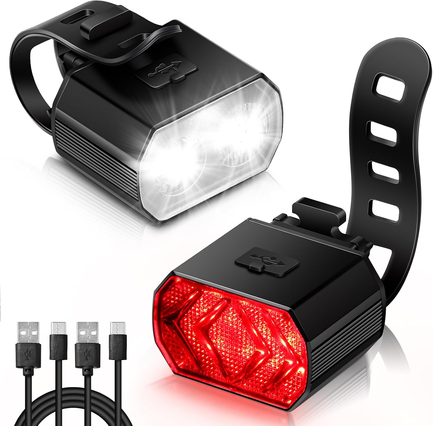 Vinabo Kit Luces Bicicleta Carga USB IPX6