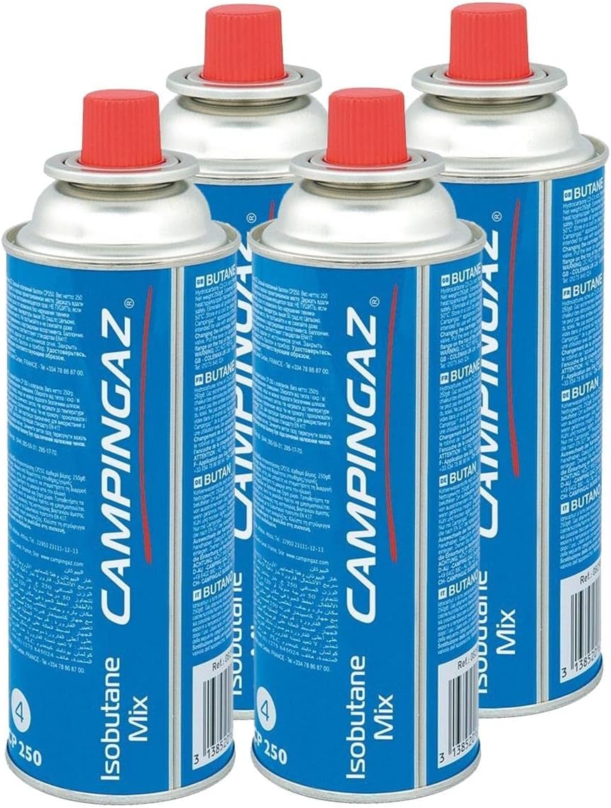 Campingaz - Cartucho de gas de válvula CP 250, mezcla de isobutano, 4 unidades