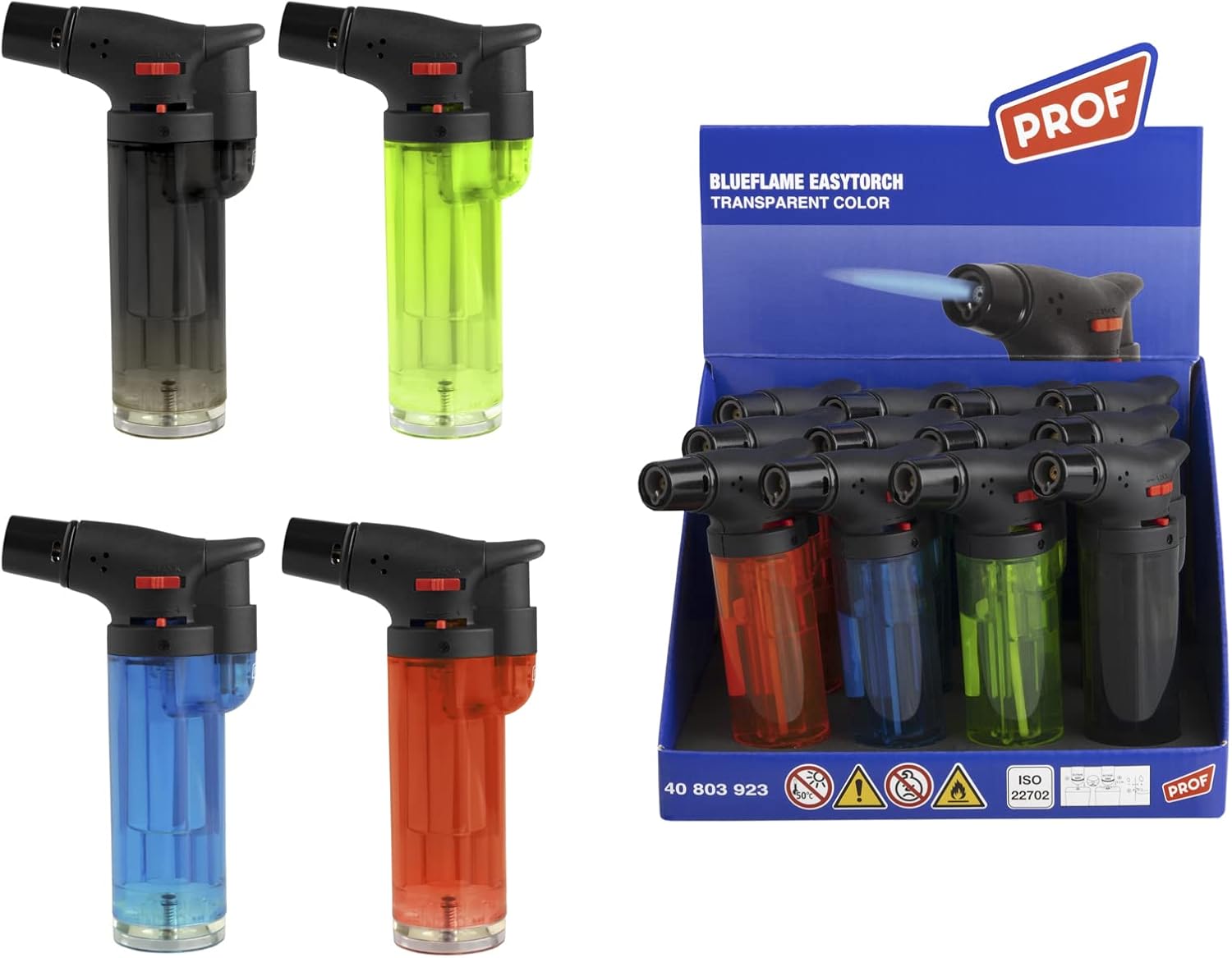 HIBRON Soplete De Cocina, Profesional Antorcha Butano Encendedor Mechero, Recargable Mini Culinario, con Bloqueo de Seguridad & Llama Ajustable para barbacóa Crema Cámping (Gas precargado), Pack x2