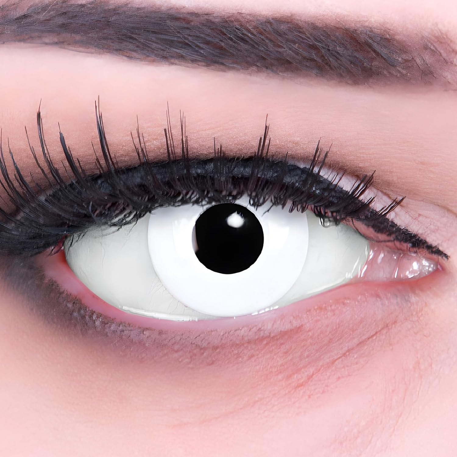 Meralens - Lentes de Contacto "White Out " con caja de lente (1x2piezas) Fun - Crazy Envío