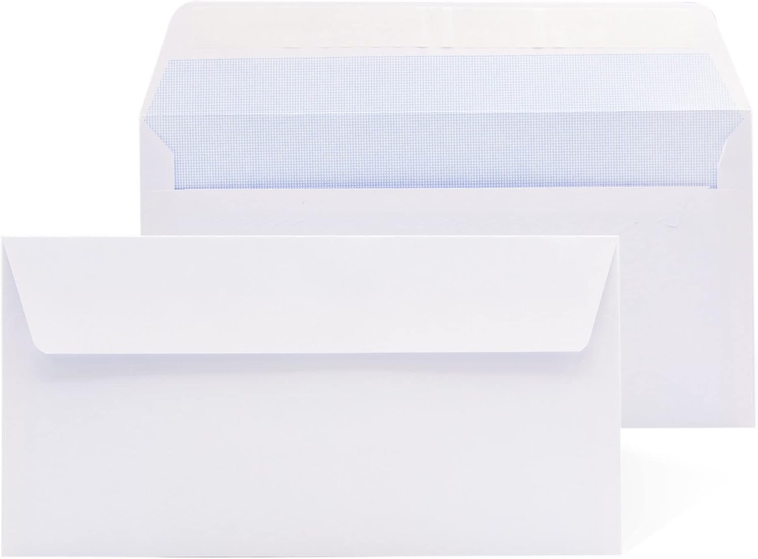 Sobres de Papel Blanco Americano, Sin Ventana Autocierre de Tira de Silicona para un Fácil Sellado. Adecuado para Envío de Documentos de Varios Tamaños - Ofituria (100 Sobres, Sin Ventana)