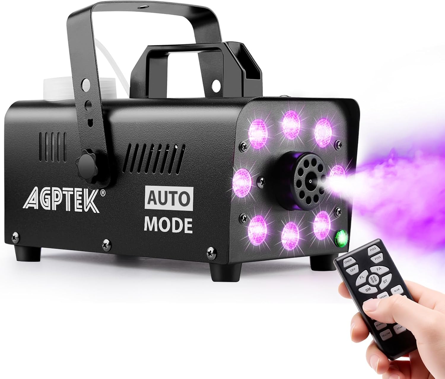 AGPTEK Máquina de Humo 12 Colores Apagado Automático a los 120s sin Líquido