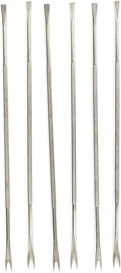 Fackelmann Cucharas De Marisco, Cubiertos especiales para sacar toda la carne de cualquier clase de marisco, Acero Inoxidable, 19 cm, Pack de 6 Unidades