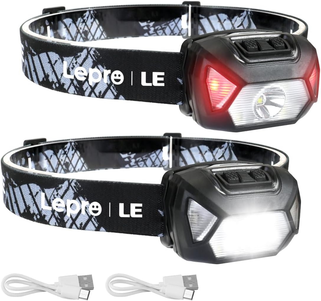 Lepro Linterna Frontal LED Recargable 2000lux