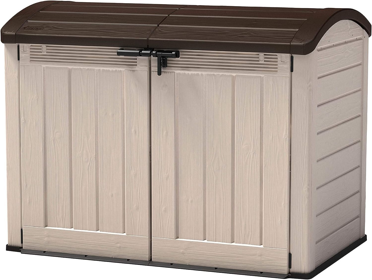 Keter Sio Nova -Cobertizo de jardín Exterior, Capacidad 880L, Color Gris, 132 x 71,5 x 113,5 cm