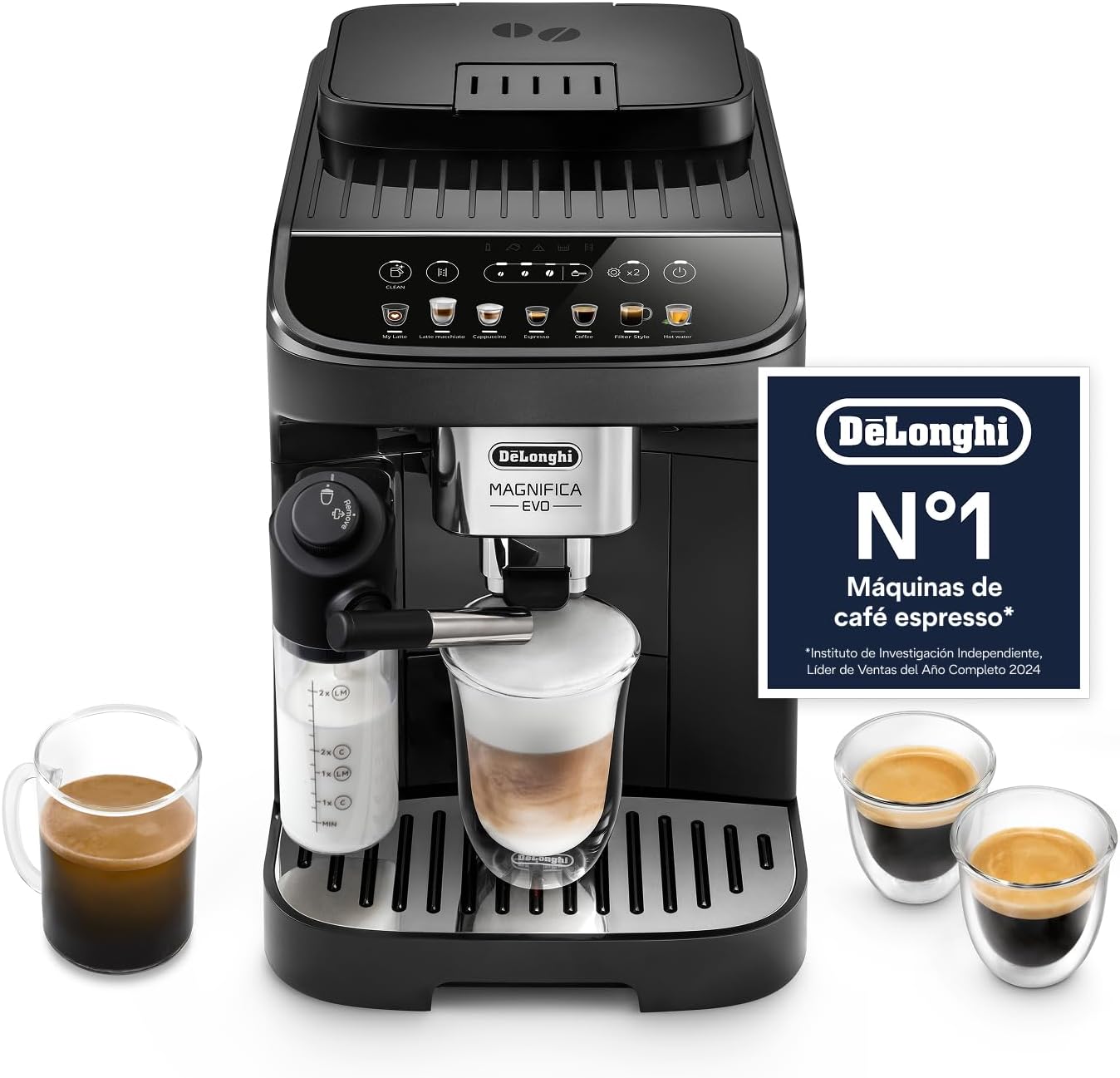 De'Longhi Magnifica Evo - Cafetera Superautomática 7 Bebidas Plata/Negro