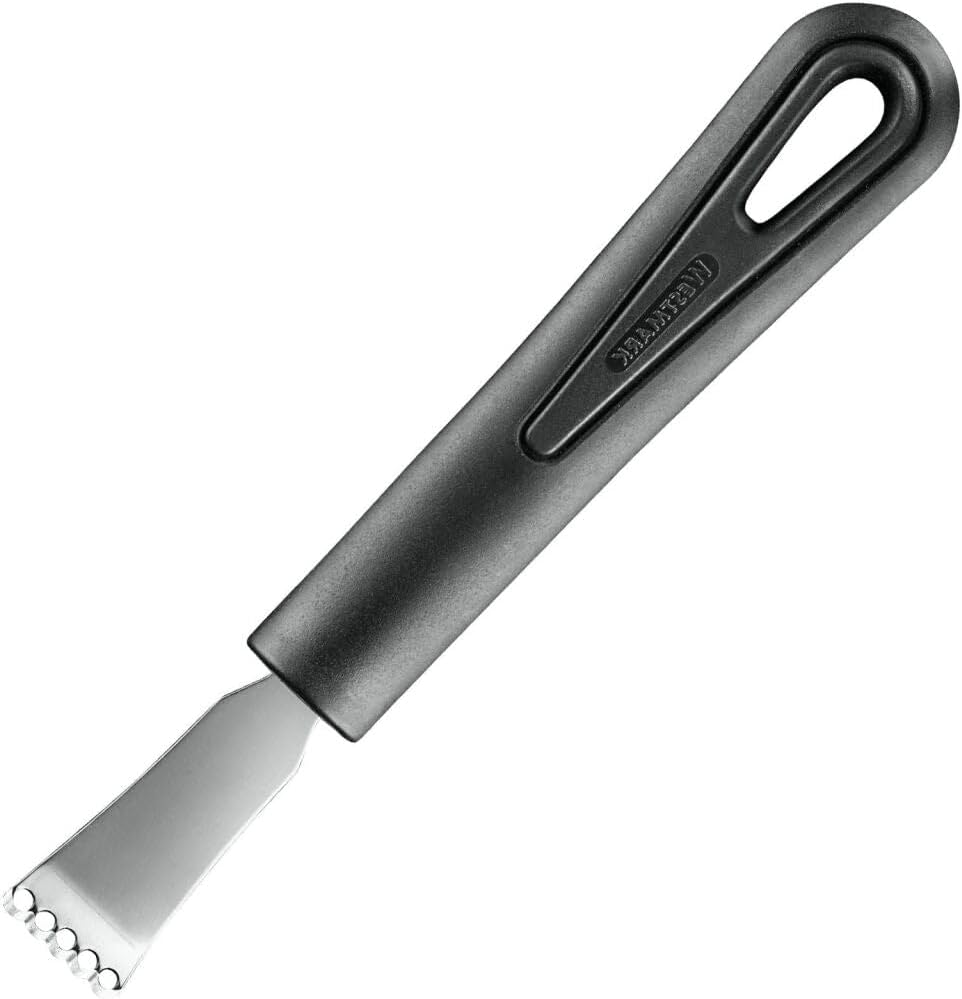 Westmark Pelador de verduras y espárragos con cortador, Gentle, Hoja de acero inoxidable,Con protección de la hoja, Color: negro, 28022270