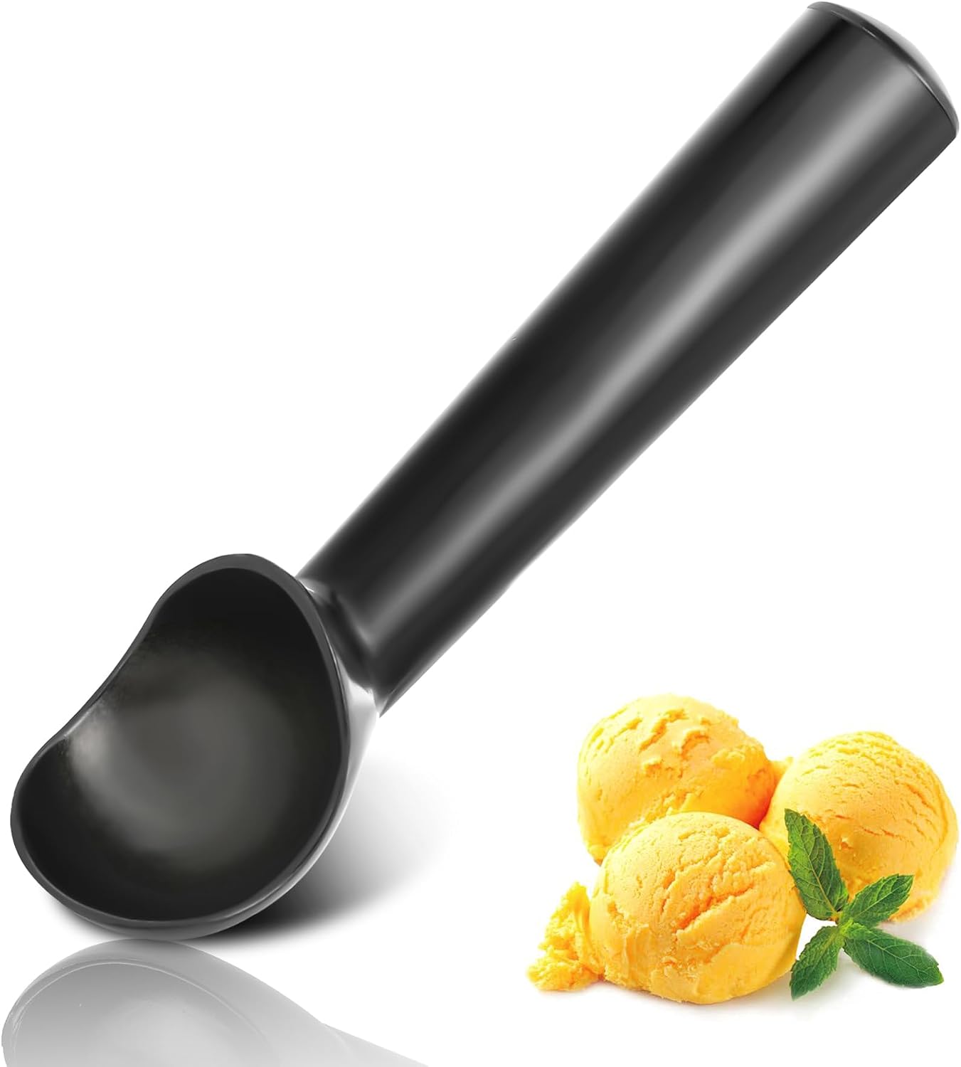 Cuchara de helado con mango cómodo y fácil de liberar, cuchara de helado de metal profesional, apta para lavavajillas