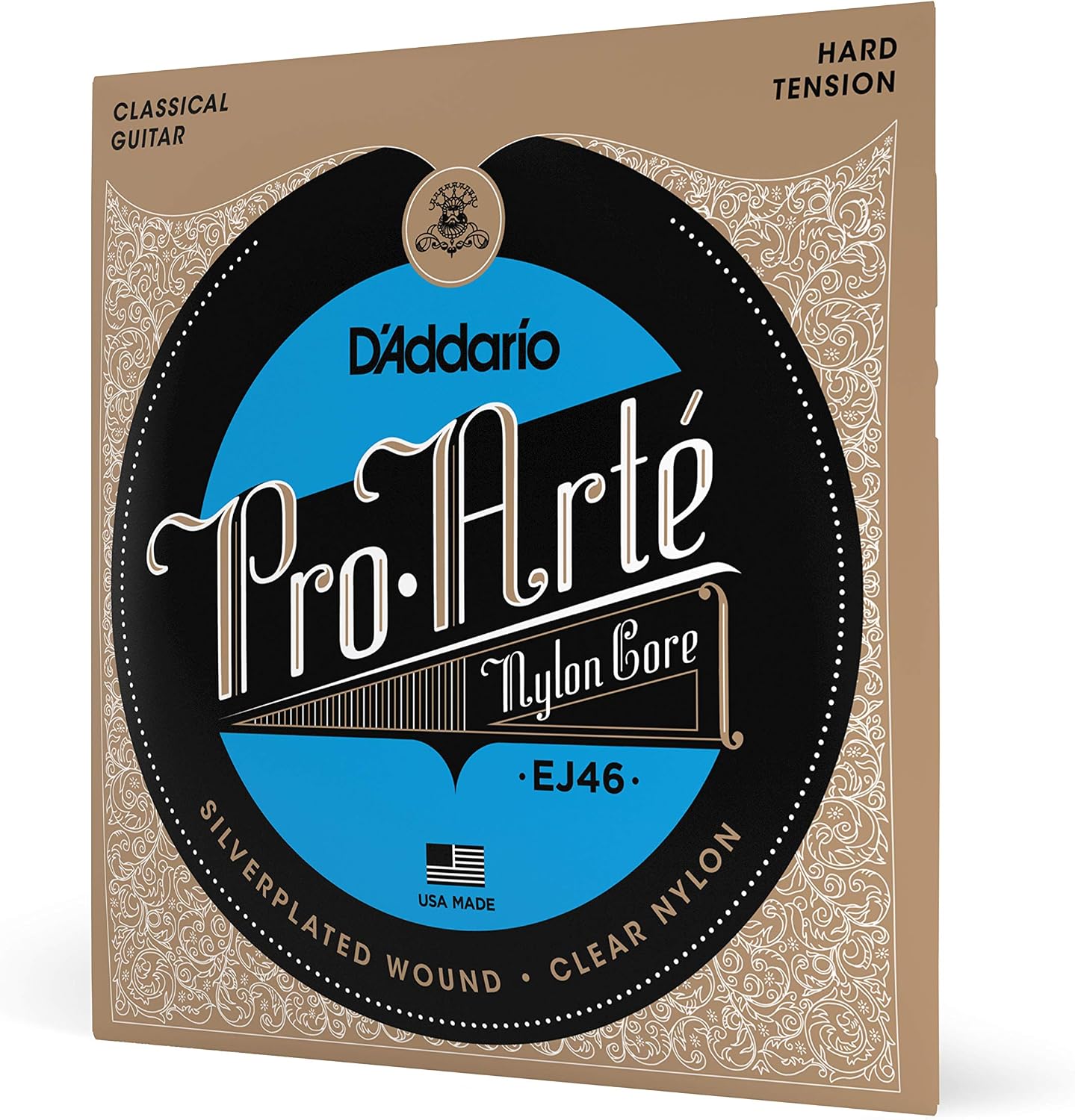 D'Addario Cuerdas Guitarra Española - EJ45 Pro-Arte, cuerdas de nailon para guitarra clásica, tensión normal