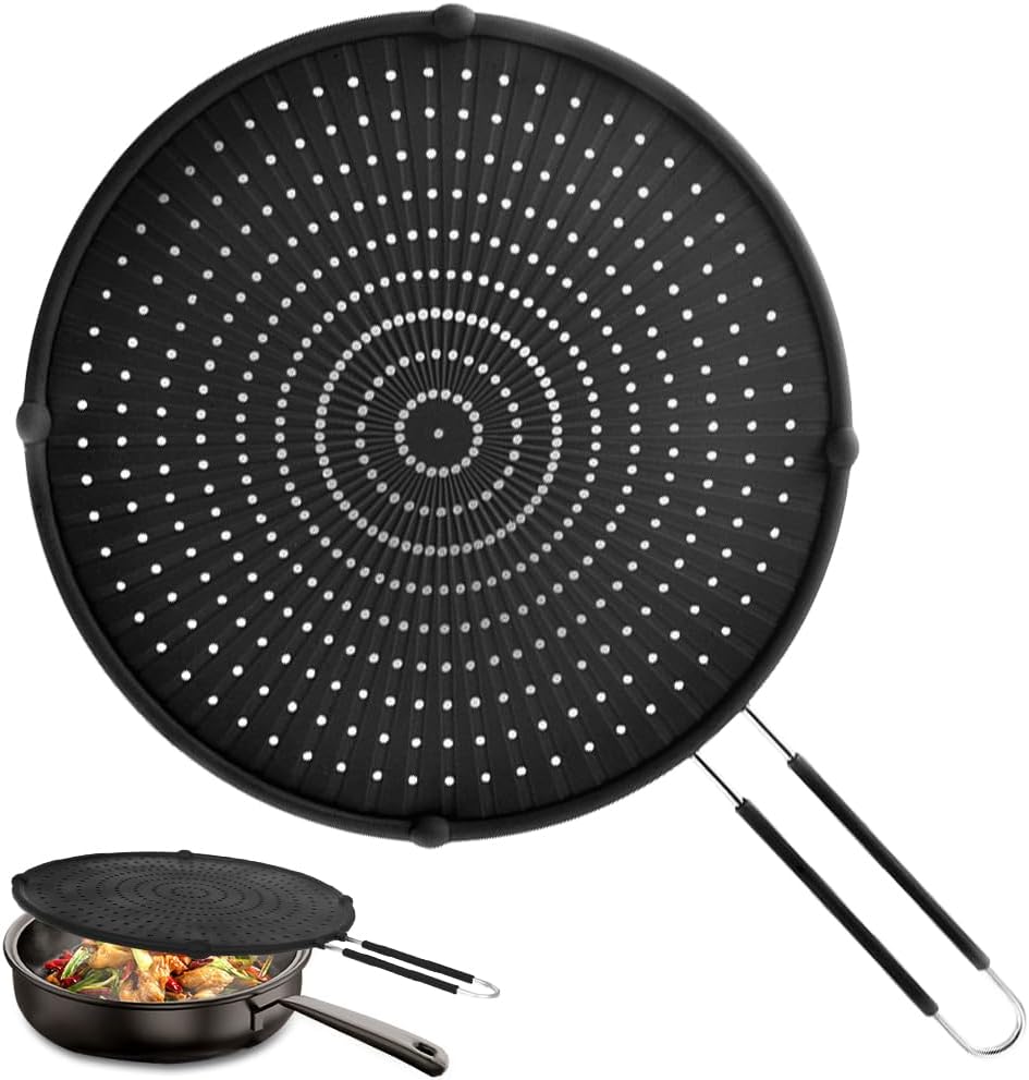 33cm Acero inoxidable Antisalpicaduras Cocinar(Silver)