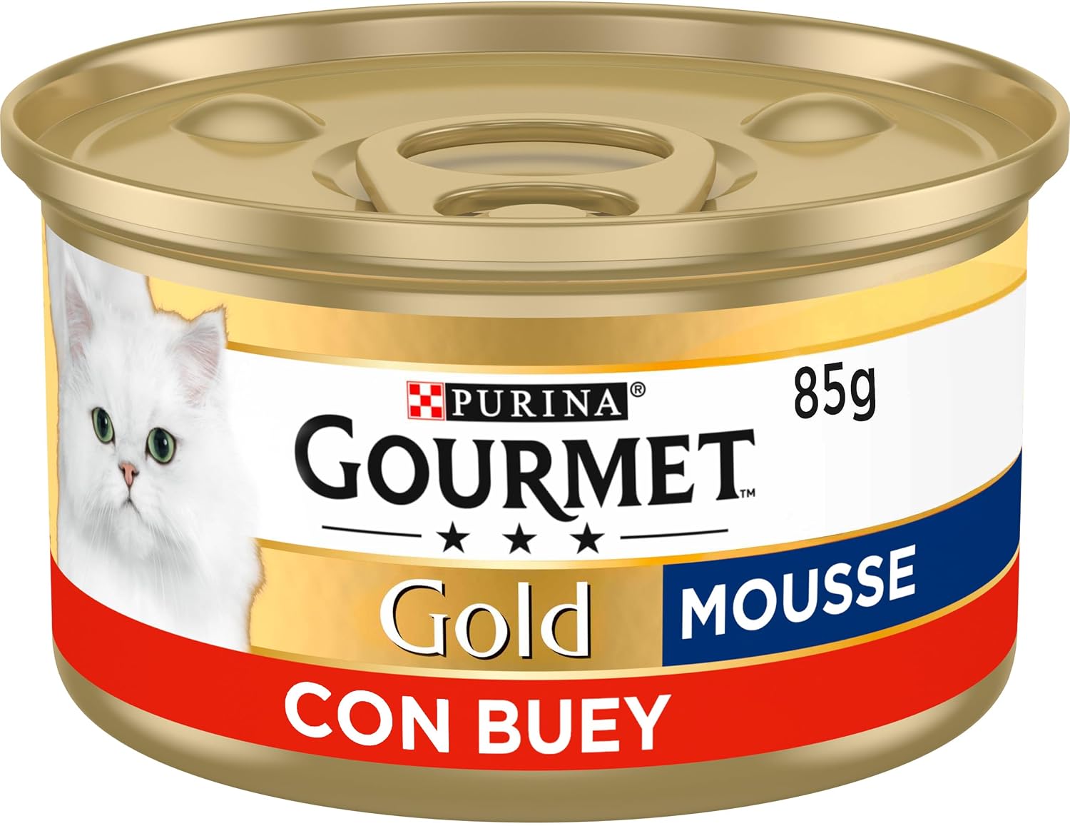 GOURMET Gold Mousse, Comida Húmeda para Gato Adulto, Mousse de Pescado del Océano, Pack de 24 Latas de 85 g
