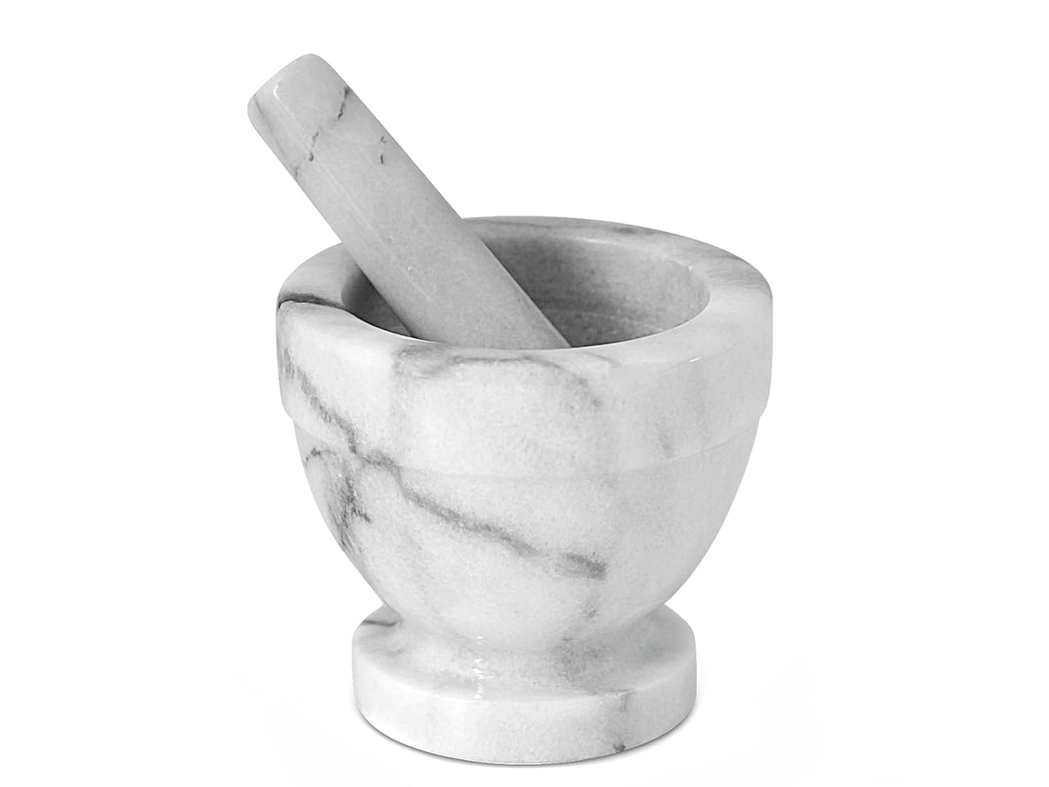 Home Molcajete con Pilón, Marmol, Blanco/Gris, 12 cm
