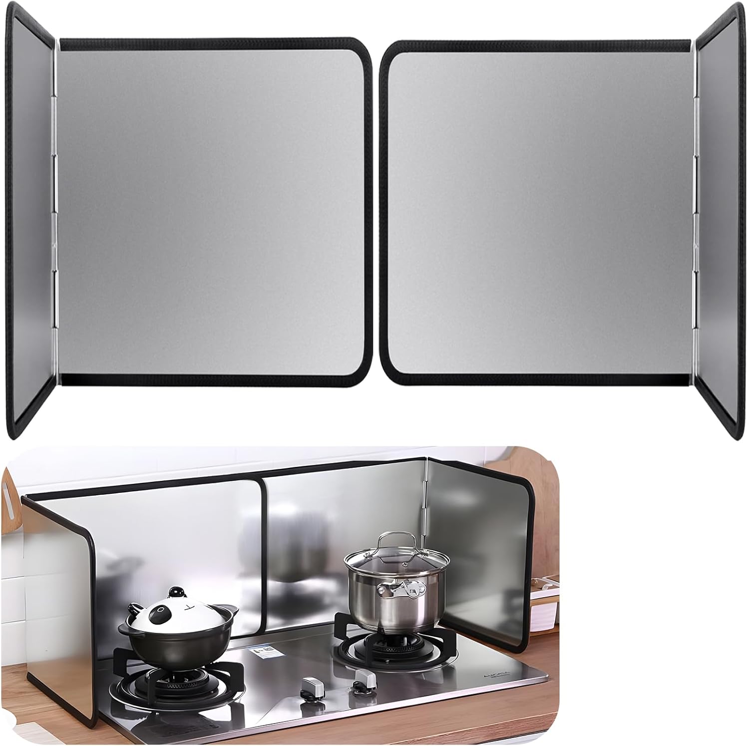 Protección contra salpicaduras para cocina plegable contra salpicaduras de grasa con revestimiento antiadherente
