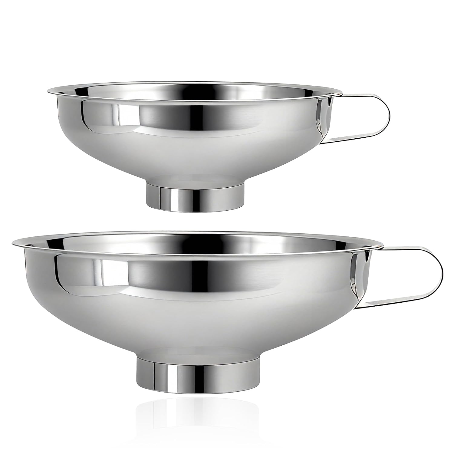 Acero Inoxidable Mermelada Embudo 2pcs Latas Anchas Juego de Embudo de Cocina Jam Canning Funnel para el Transporte de Líquidos Aceites Polvos Frijoles
