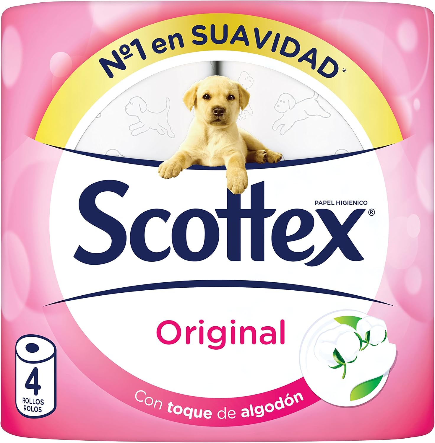 Scottex Original Papel higiénico, 96 rollos, 6 packs de 16 rollos dos capas que proporcionan el equilibro adecuado en suavidad y resistencia