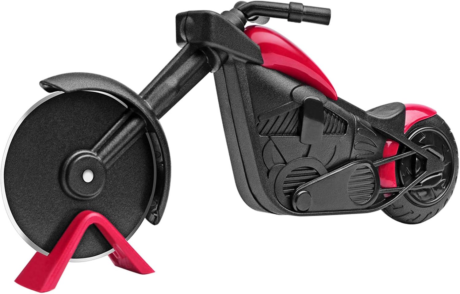 KUONIIY Cortapizza Bicicleta, Ruedas Cortapizza, Ruedas de Corte de Acero Inoxidable con Soporte, Rojo