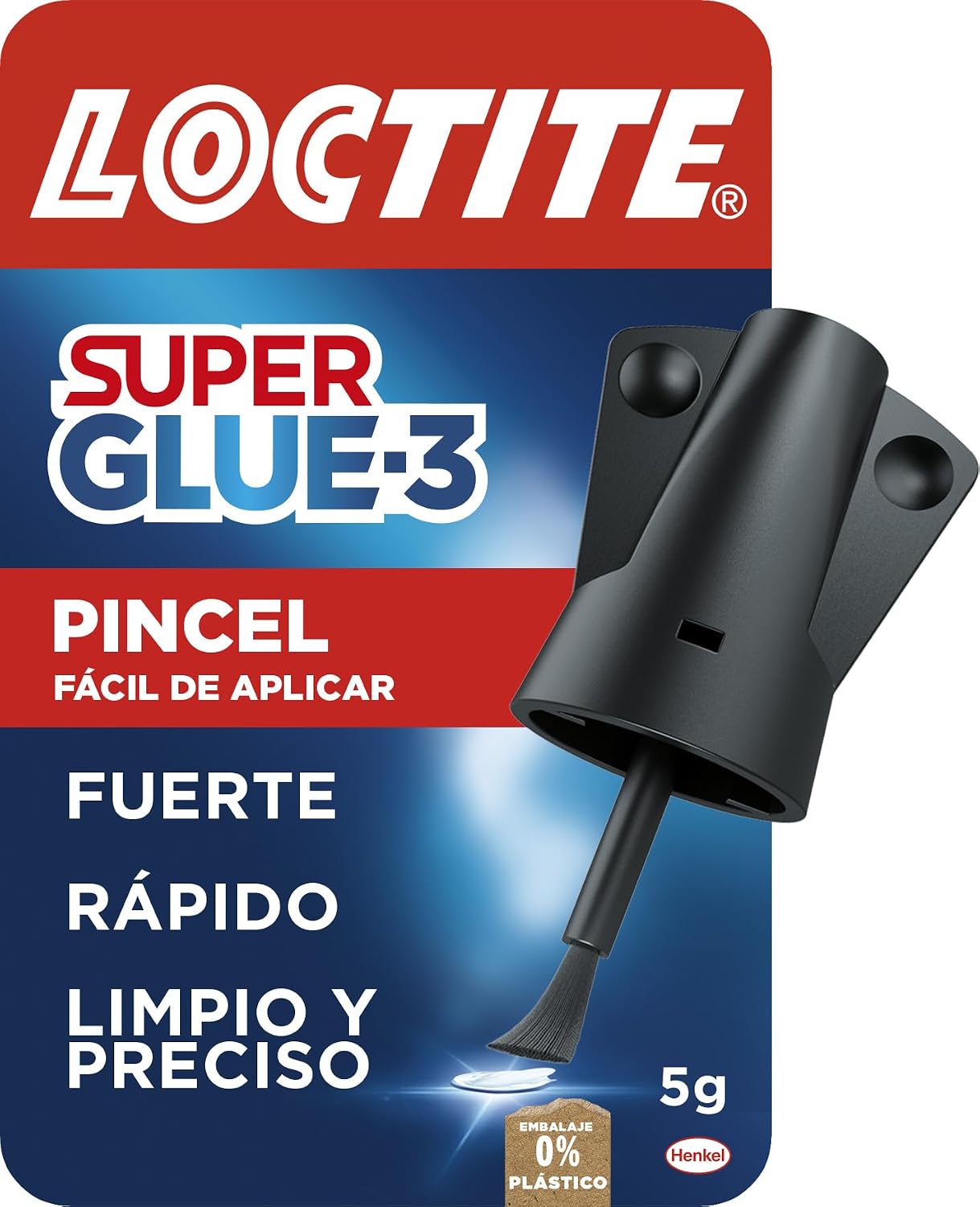 Loctite Super Glue-3 Pincel, Pegamento Instantáneo Transparente, 5 g