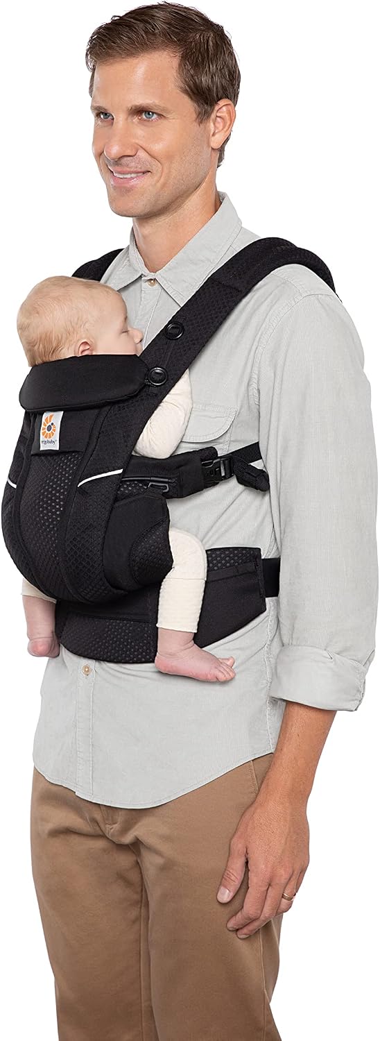 Mochila portabebé Ergobaby Omni Breeze recién nacidos desde su nacimiento hasta que pesan 20kg, portabebé ergonómica de Malla SoftFlex, 4 posiciones para transportar, Cream Flower Lace