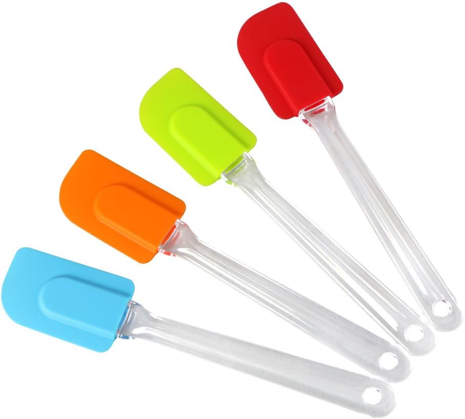 Vicloon Utensilios de Cocina de Silicona,Set de 6 Espátulas Silicona Incluye Hilvanado Cepillo, Espátula,Cuchara, No Tóxico, Antiadherente,Resistente al Calor,Utensilios para Cocina y Horneado