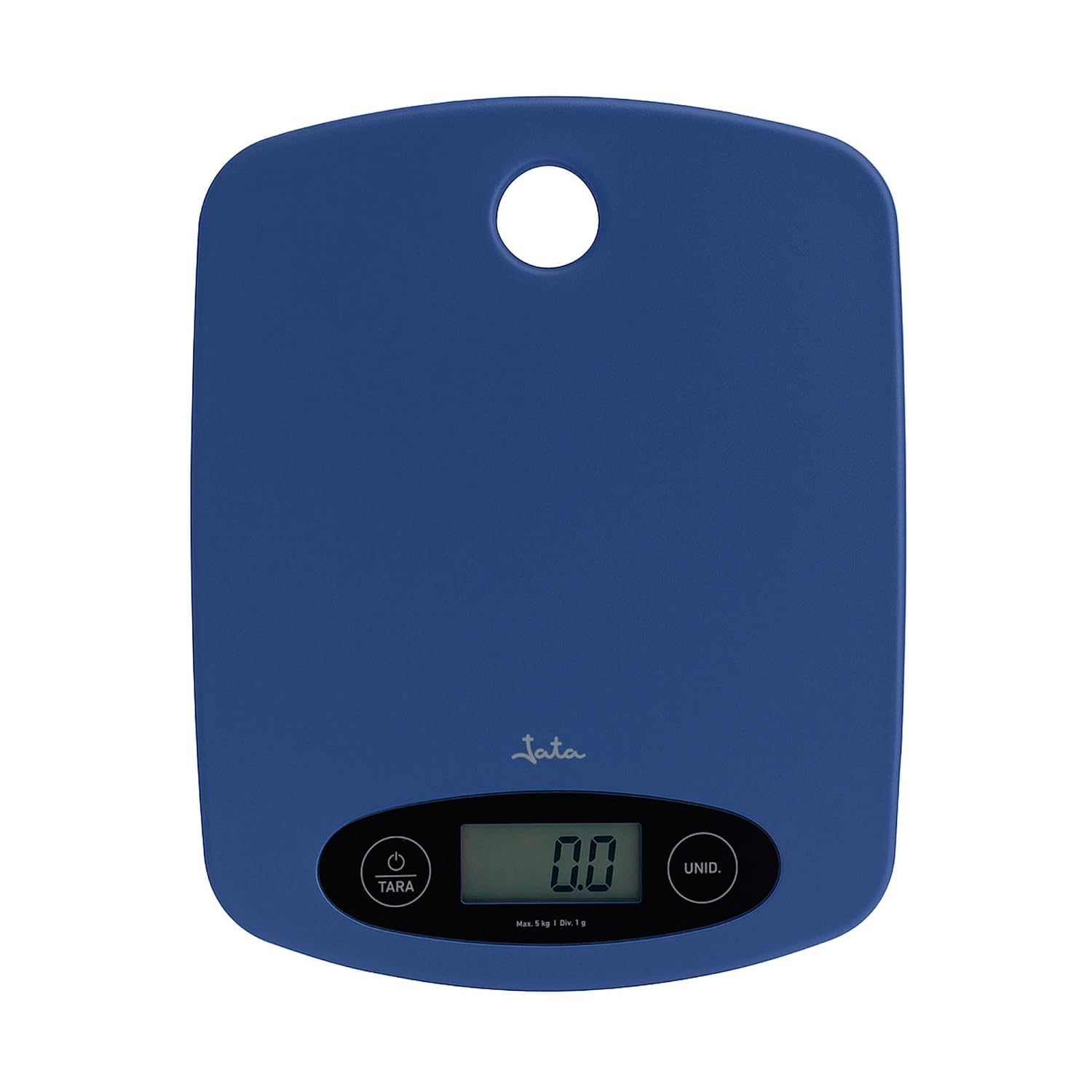 JATA HOGAR HBAL0350 - Báscula de Cocina Digital 5 kg / 1 g, Pantalla LCD Grande, Función Tara, Conversión g/kg/lb/oz, Balanza Electrónica Alta Precisión