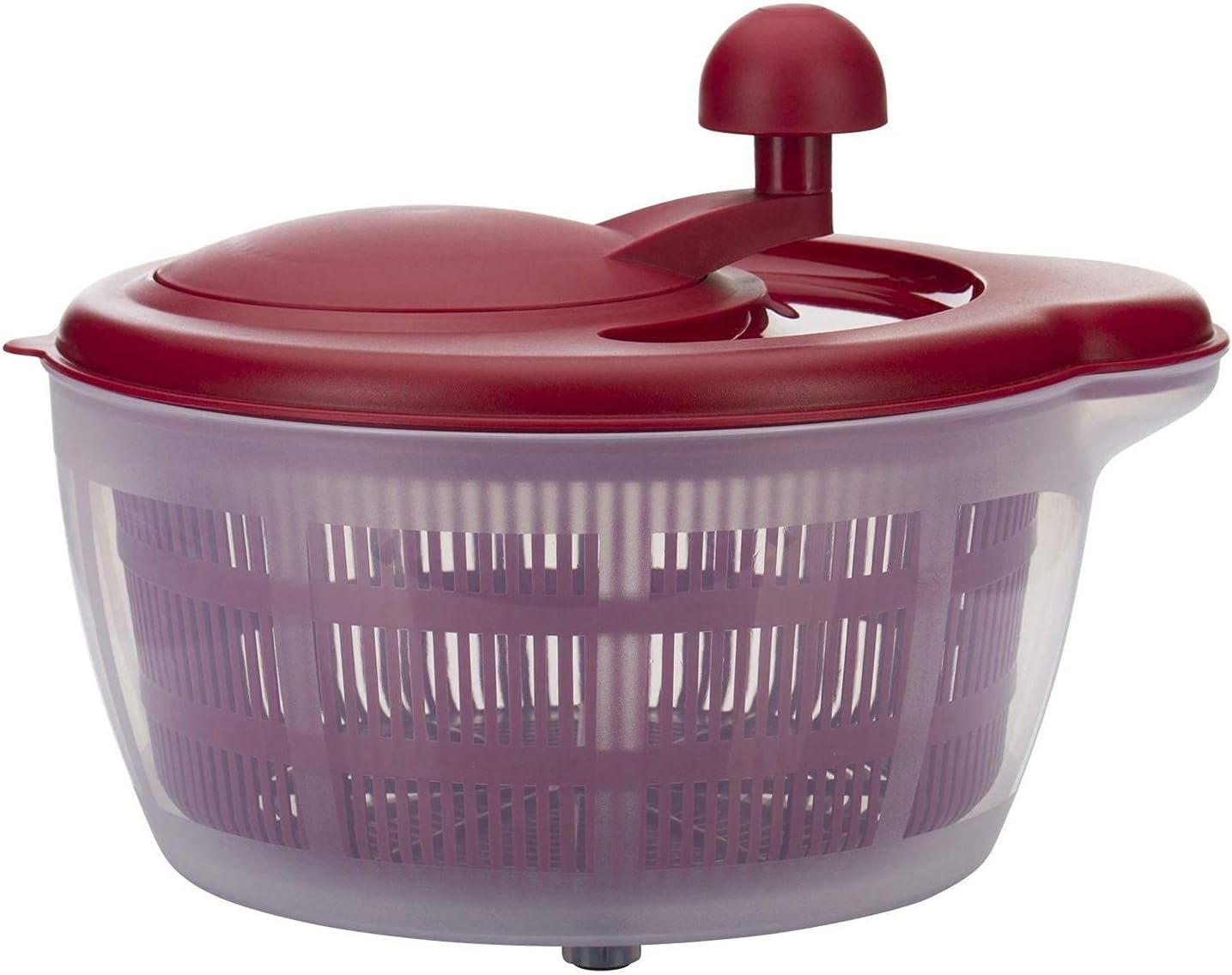 Westmark Ensaladera, Capacidad: 5 litros, ø 26 cm, Plástico, Sin BPA, Fortuna, Color: transparente/Rojo, 243222E2