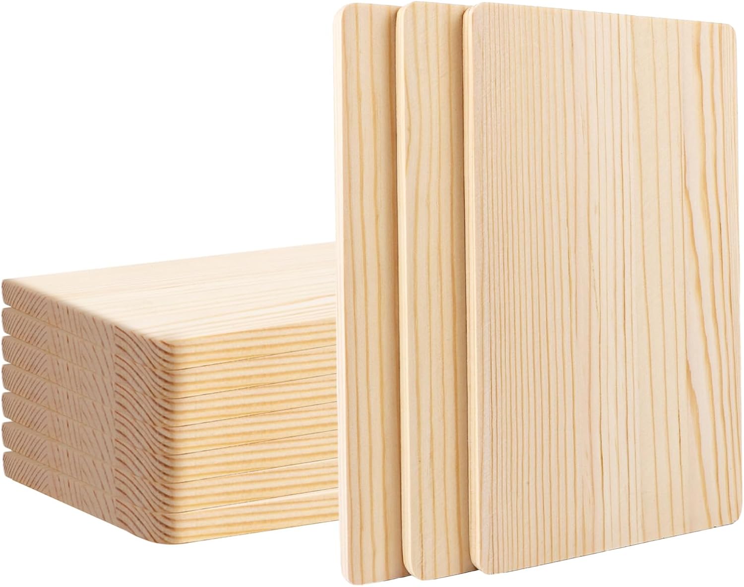 10 tablas de desayuno de madera, 24 x 14 x 1 cm, tablas de pino sin tratar, para pan, carne, verduras