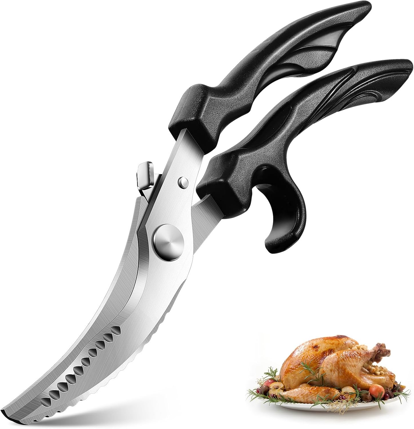 PURPLEBIRD Tijeras Cocina para Aves Acero Inoxidable con Cierre