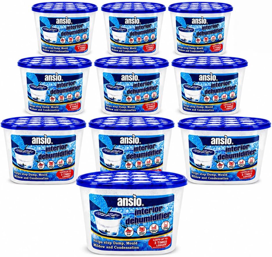 ANSIO® Deshumidificador 500 ml Pack de 10, Absorbente de Humedad Desechable