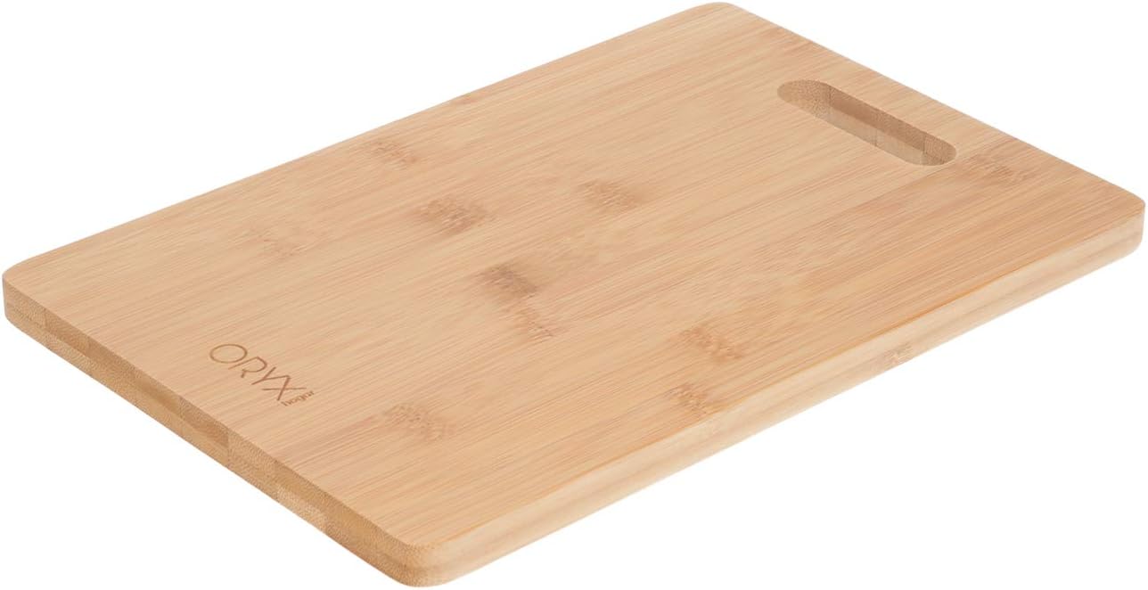 Tabla Cortar Cocina Fabricada En Madera De Bambu 100% Con Asa 30x20 cm.Tabla Cortar,Carne Pescado,Verduras,Frutas,Alimentos