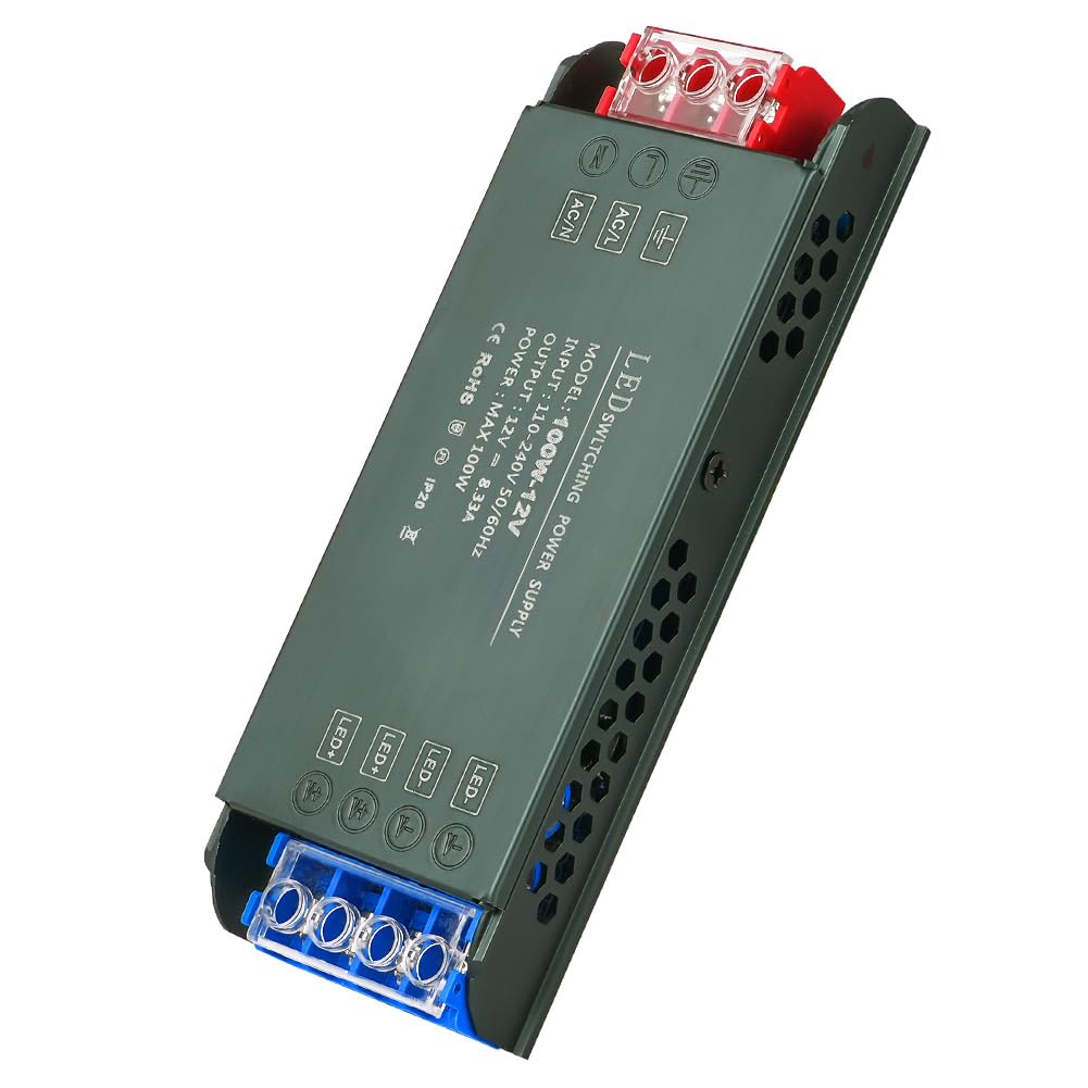 URAQT Transformador 220V a 24V, 200W, de Conmutación Compacto, 16,6A Driver Fuente Alimentación de Voltaje Constante para Tira LED, Bombillas y Luces de Interior