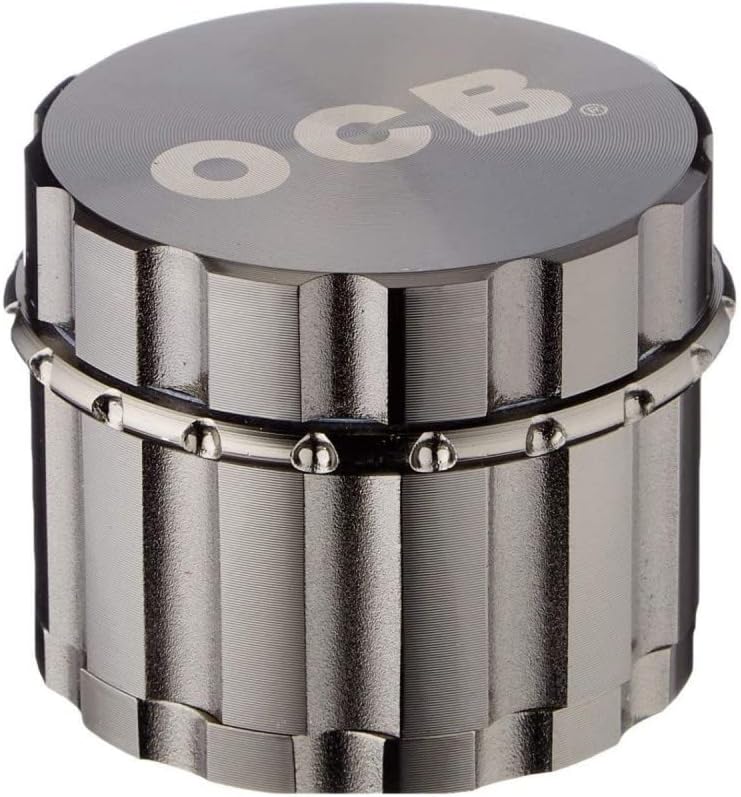 OCB 18888 Grinder - Molinillo de hierbas (50 mm, 4 piezas, aluminio), color cromado