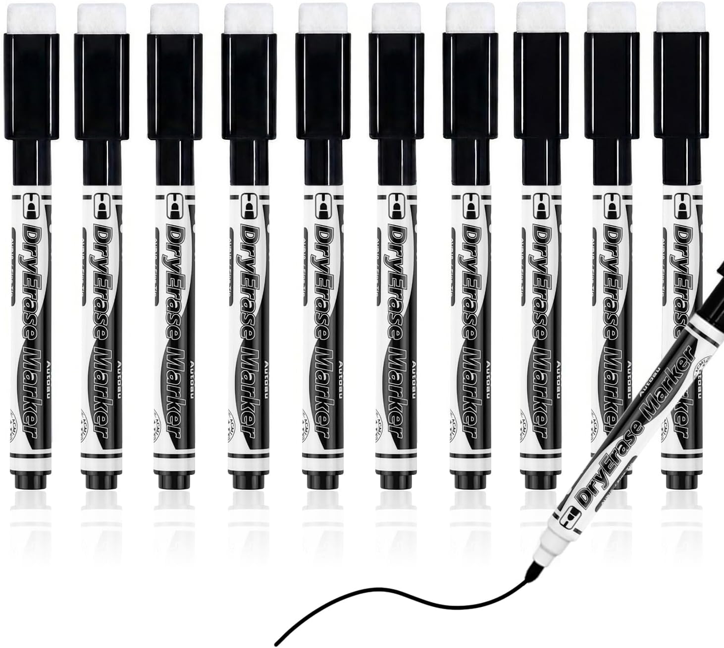 Rotuladores Pizarra Blanca Magnetica 10 Pcs, Marcadores Magicos Rotuladores Niños, Rotulador Pizarra Blanca con borrador son Óptimo para Material Hogar Escolar y de Oficina(8 Colores)