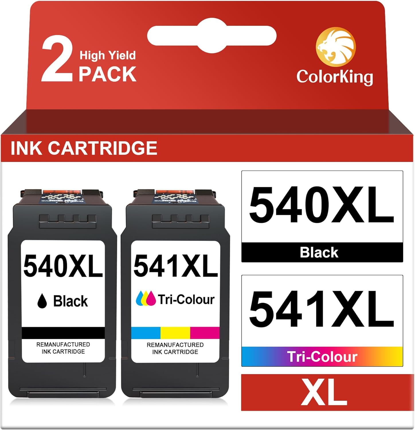 ColorKing Cartuchos PG-540XL CL-541XL Compatible para Canon 540 541 XL