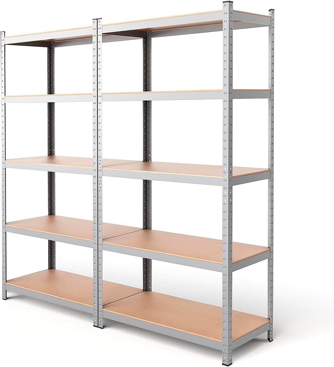 EDIESI, Estanterias Almacenaje, 180 x 90 x 40 cm, Metalicas, Galvanizadas, Material MDF, para Hogar, Trastero, Garaje, 5 Baldas Ajustables (2 Unidades)