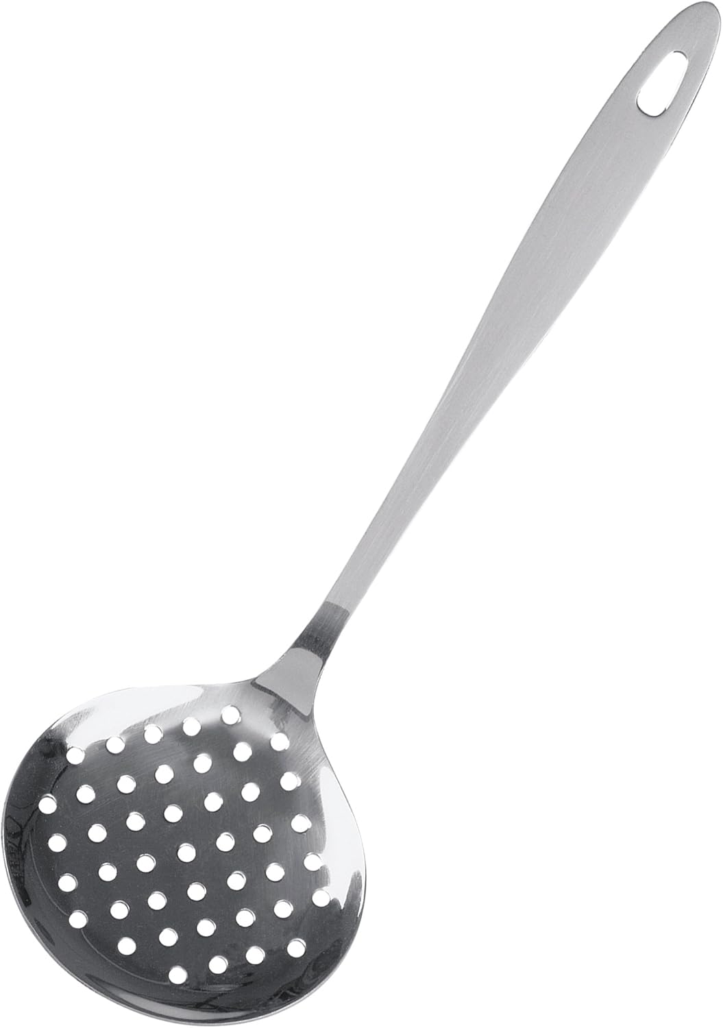 Fackelmann Espumadera Acero Inoxidable, Espumadera para fritos, Escurridor de aceite, óptimo para escurrir líquidos, Material duradero y resistente, 32x10, 5 cm, 1 ud