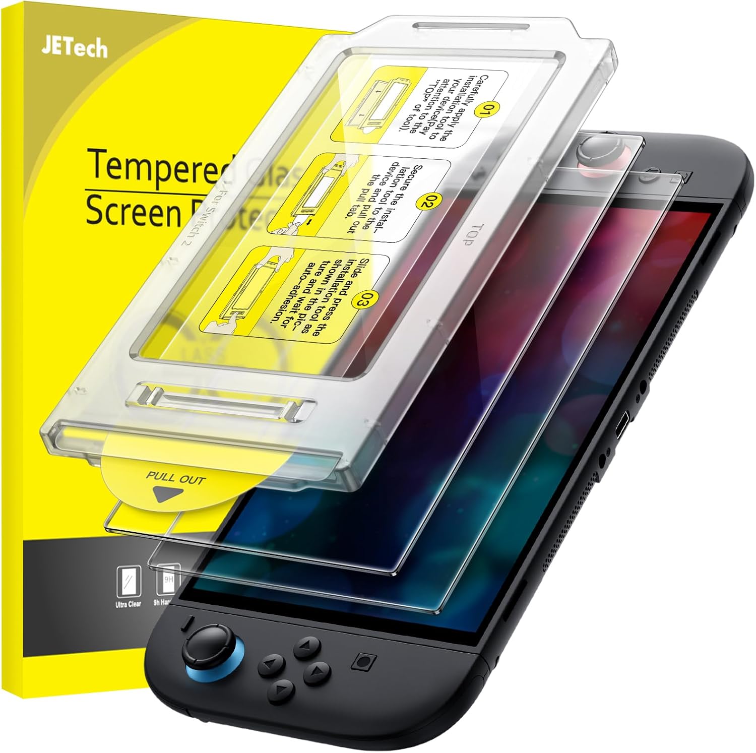 JETech Protector Pantalla para Nintendo Switch 2, 2 Unidades