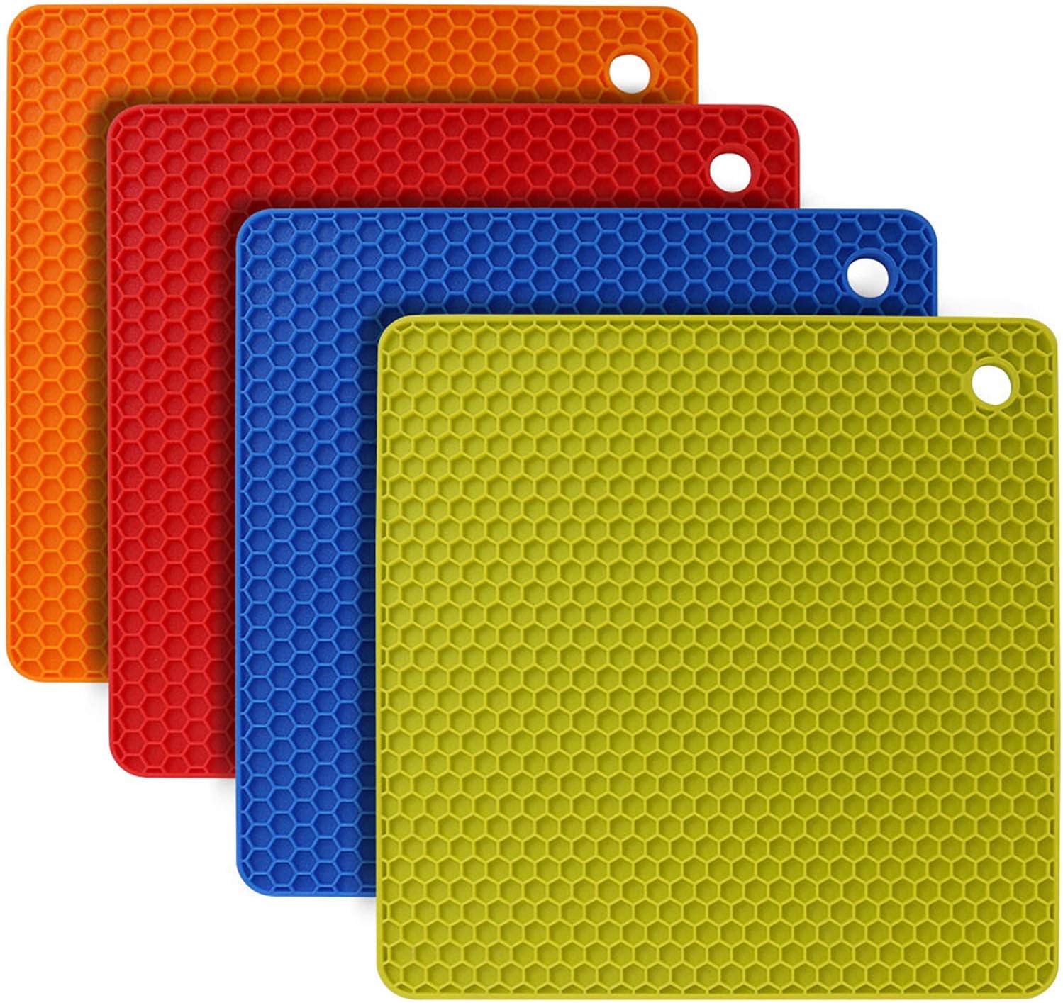 Flintronic 2 Piezas Salvamanteles de Silicona, Sostenedor de Pote de Silicona Estera Antideslizante, Resistente al Calor, para Aislamiento, Asar, Hornear - Redondo, Gris