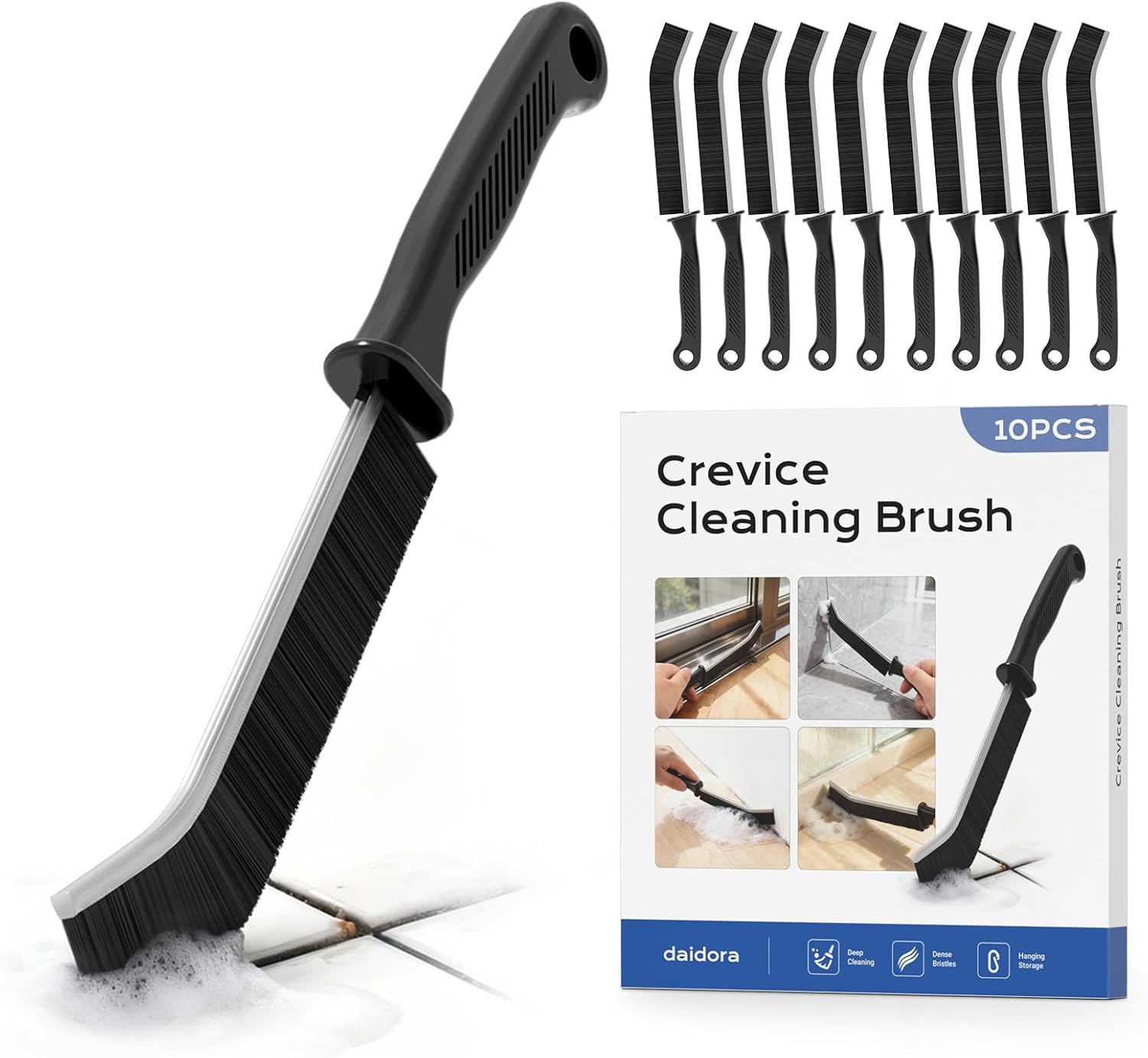 10 Cepillo Juntas Limpieza Hogar, Cepillo Limpieza Ducha, Ideal para Baño, Cocina, Aseo, Lavabo, Ducha, Suelo, Ventanas y Desagües