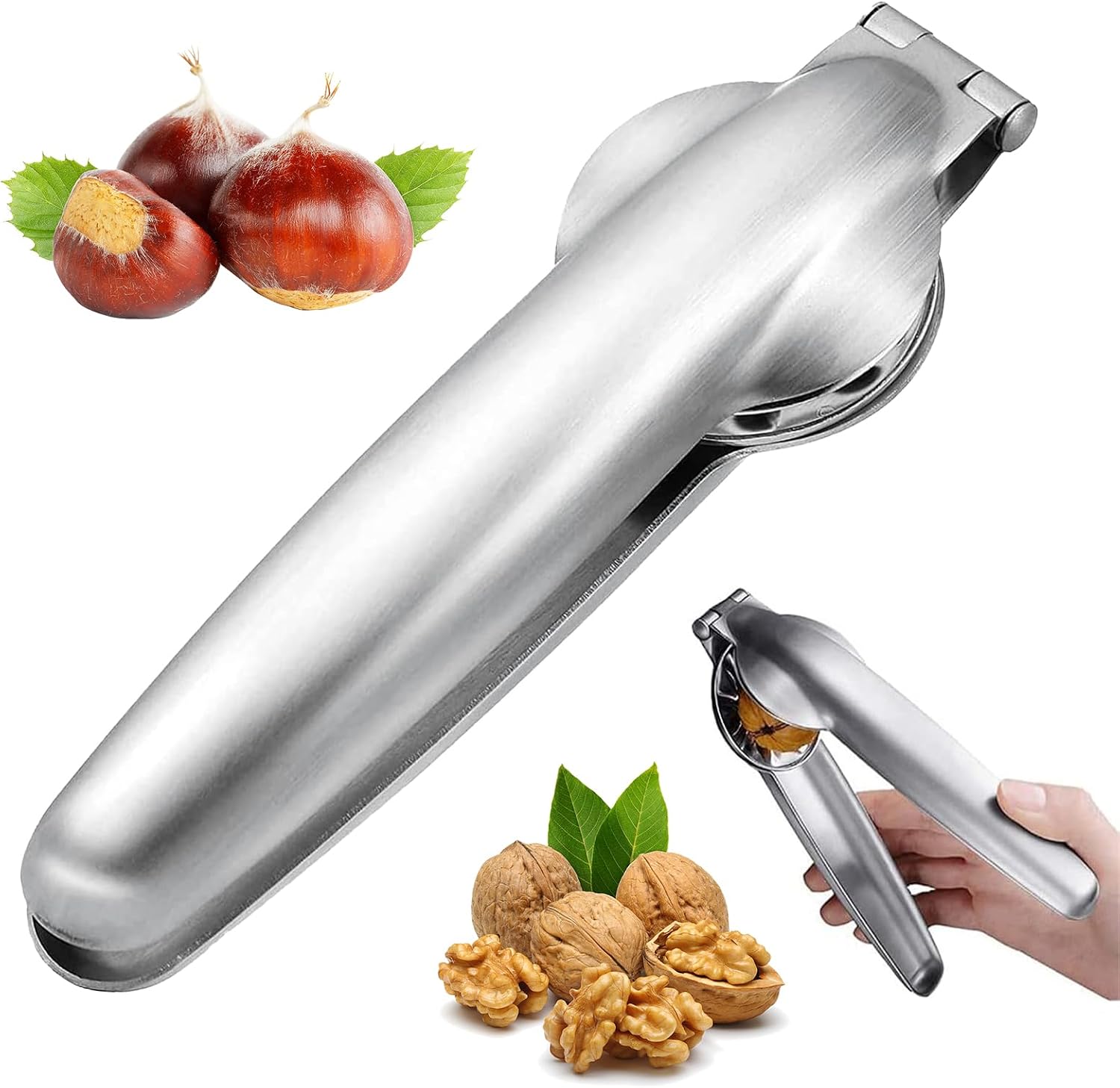 Abridor Castañas, Cortador de Castañas de Acero Inoxidable, Pinzas de Castañas Multifuncional, Alicates Castañas, Chestnut Cutter Opener, Herramientas Cocina Cascanueces